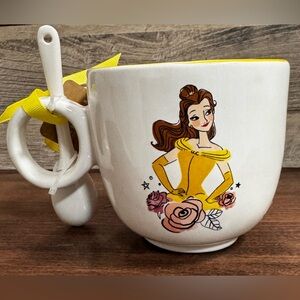 🥰 Rae Dunn Disney Beauty And The Beast BELLA Double Side Mug with Spoon 🥄 …